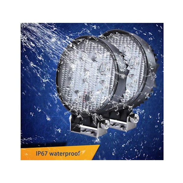 2x 42w Led 2800 lum arbetsljus - backljus 12v - 24v 6000K flood Svart