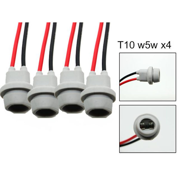 T10 w5w led / halogen kontakter / sockel fattning 4-pack mjuka grå