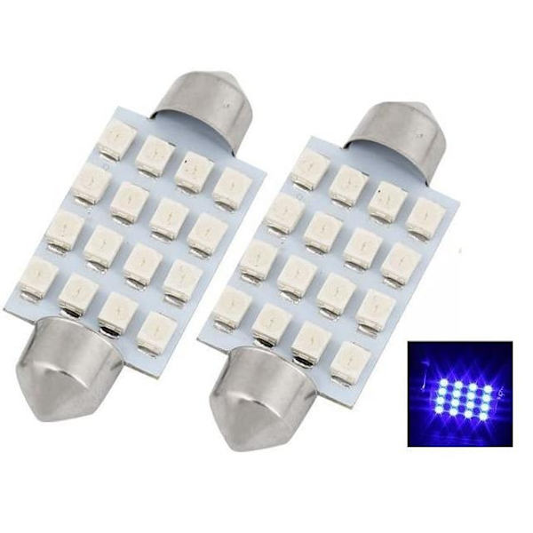 c5w 36mm Blå 2-pack med 3528smd chip 12v Blå