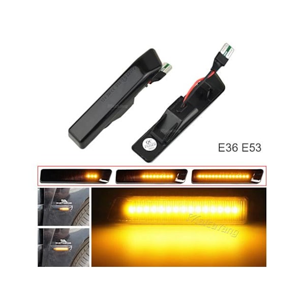 Led dynamisk blinkers BMW E36 E53 X5 Smoke styling 2-pack Svart