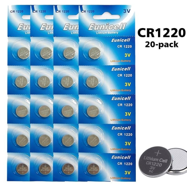 CR1220 20-pack Lithium batterier CR 1220 3V batteri