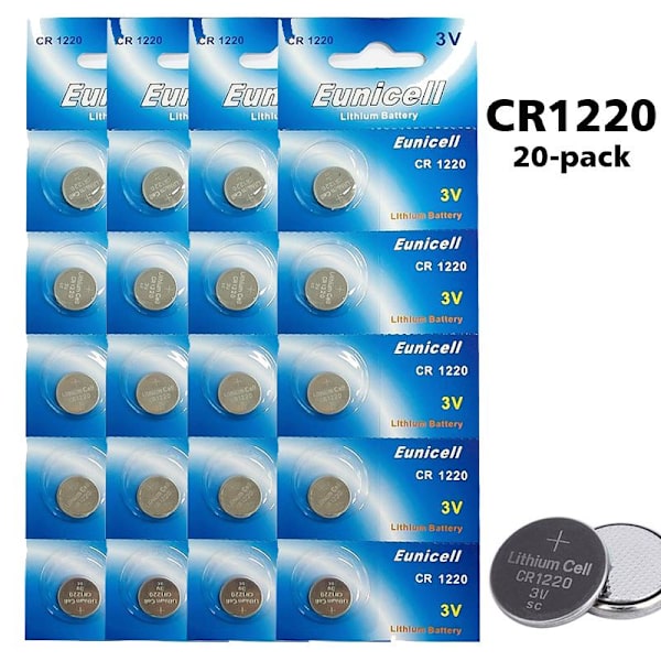 CR1220 20-pack Lithium batterier CR 1220 3V batteri