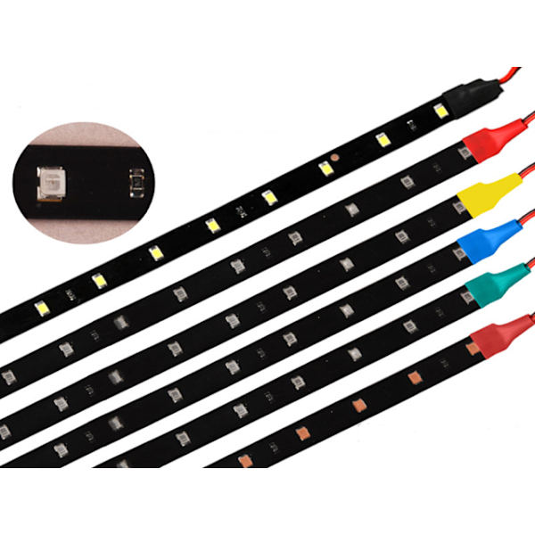 Led slinga 2st 30cm blå med 15st chip 3528SMD ledstripe styling Blå 2-pack