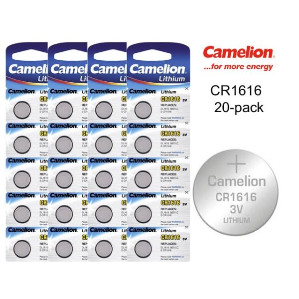 CR1616 20-pack Lithium batterier Camelion CR 1616 3V batteri Silver