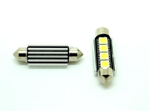 C5W SV8.5 LED-lampa Canbus, 41-42 mm, röd, 2-pack. Red 41mm Röd 2-pack