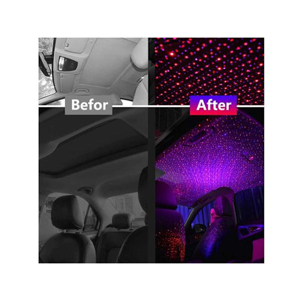Led stjärnhimmel röd + lila USB  flash + voice + breath multifärg