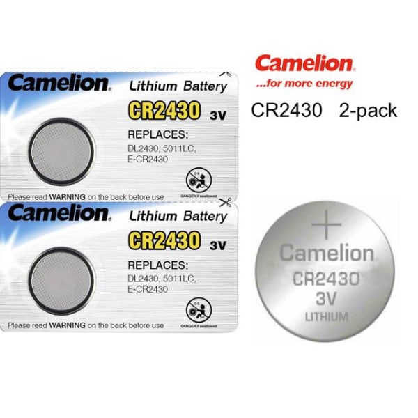CR2430 2-pack Lithium batteri CR 2430 3V Camelion batterier