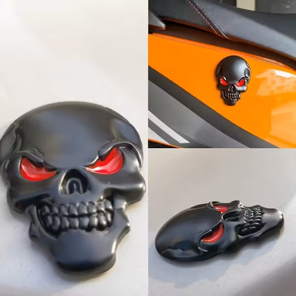 Emblem svart Skull 3,5 x 5cm 1-pack