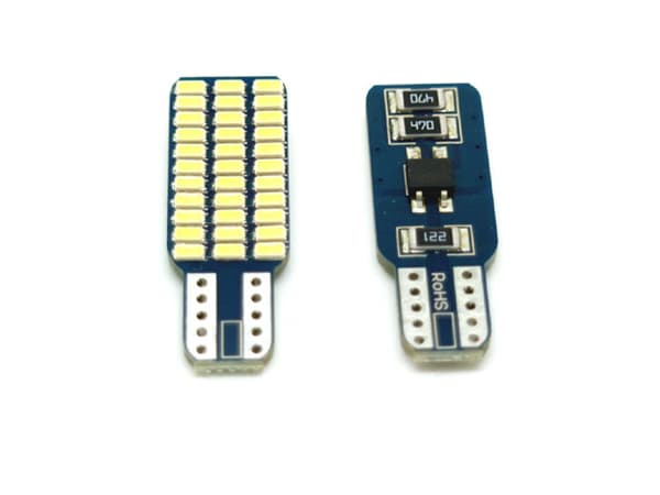 T10 w5w 6000k LED-lampor, Canbus med 33 st 3014SMD chip, 2-pack.