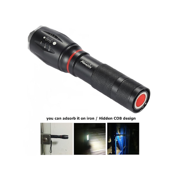 Led ficklampa 1x XM-L T6 led 1000 Lumen Zoom