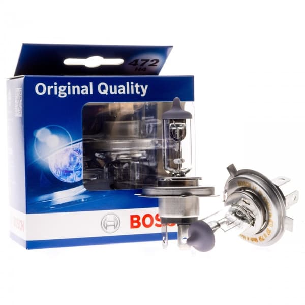 BOSCH H4 premium halogen lampor P43t 12v 2-pack Metall utseende