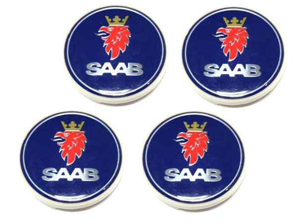 Saab 62,5 mm centrumkåpor 4-pack (passar 59 mm hål)