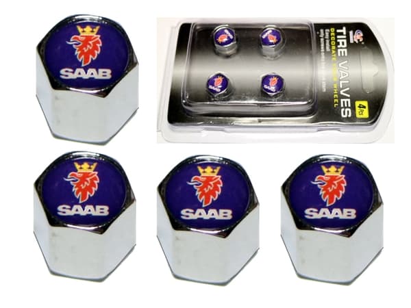 Ventilhattar Saab 4-pack styling, fint set Krom