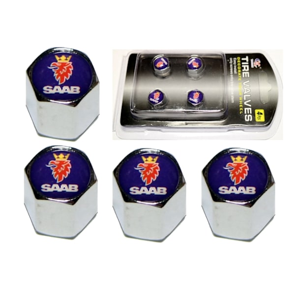 Ventilhattar Saab 4-pack styling i fint set Krom