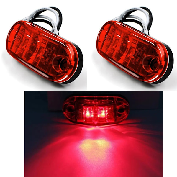 Markeringsljus position röda ledlampor  2-pack 12v 24v led Orange