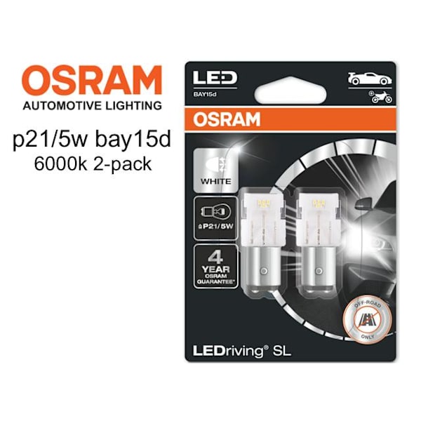 Osram 6000k p21/5w bay15d 1157 led lampor 12v Vit