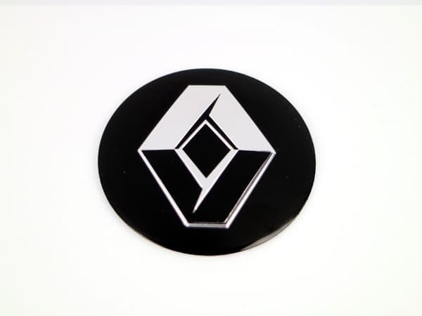Renault svart/silver emblem till centrumkåpor hjulnavsskydd, fälg 4-pack styling