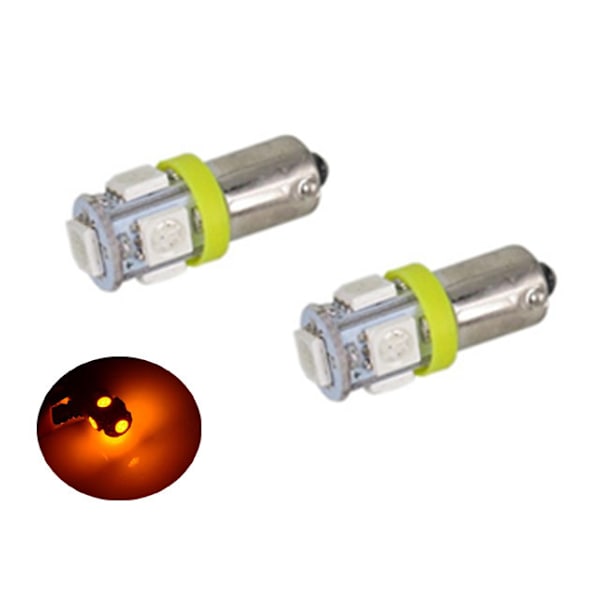 BA9S Led med 5st SMD5050 chip 2-pack T4W styling SilverGrey Gul-Orange 2-pack