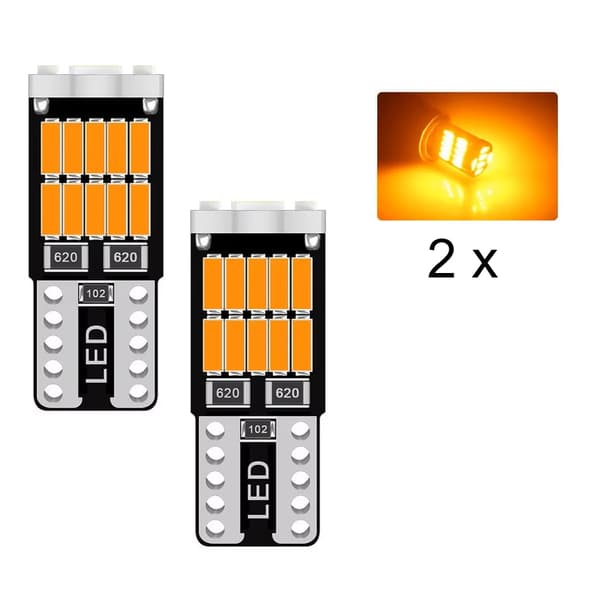 T10 w5w Canbus Orange 2-pack LED-lampor 12V DC Röd
