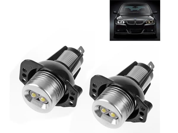 Angel Eyes LED lampor för BMW E90 E91 med original Xenon Silvergrå