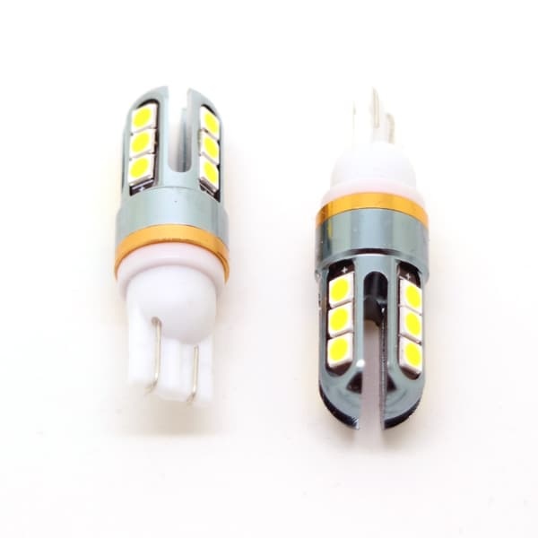 T10 w5w Canbus Gula LED-lampor, m. 12st 3030SMD chip, 2-pack. Orange