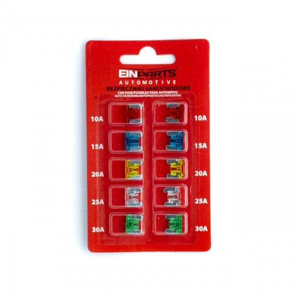 Säkringar Micro modell 10-pack 10A 15A 20A 25A 30A multifärg