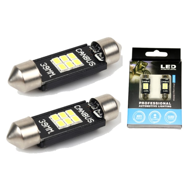 Canbus C5W 39mm spollampa Led m 6st 3020SMD 6000K 39 mm 2-pack
