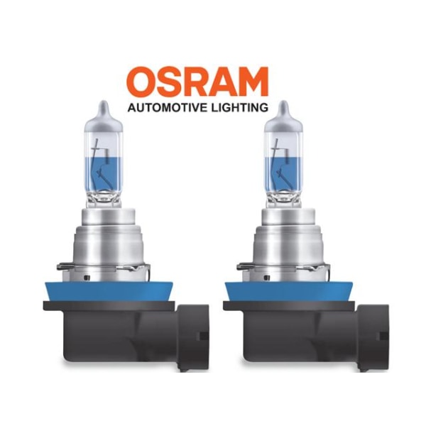 Osram H8 +100% COOL BLUE 5000k halogen lampor 12v DC PGJ19-1 Metall utseende