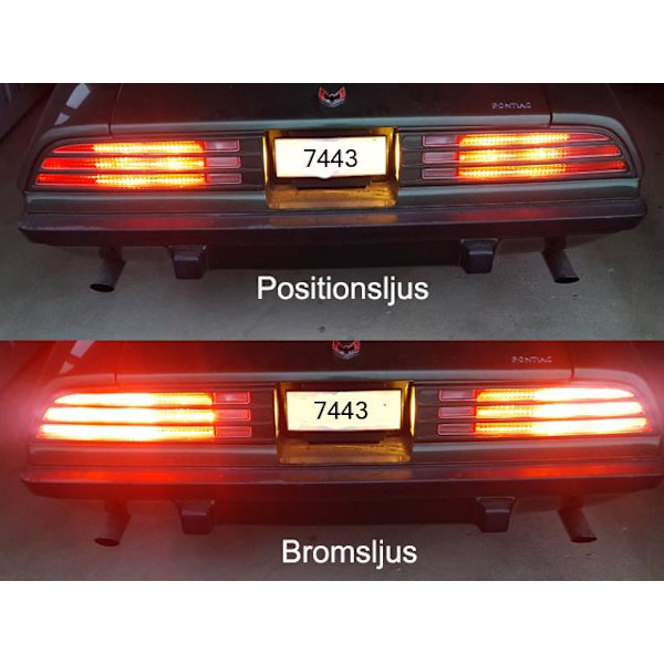 T20 7443 W21/5w Led 6000k 2-pack w3x16q w316q Vit