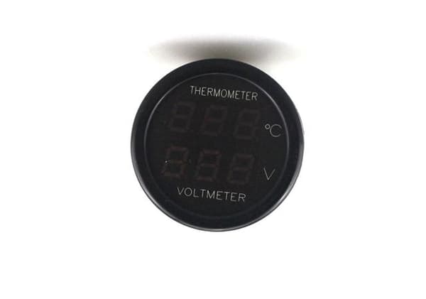Voltmätare + Temp 4-30v DC bil båt husbil husvagn Svart