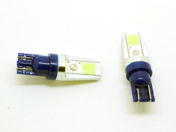 T10 w5w isblå LED-lampor, Canbus med COB chip, 2-pack.