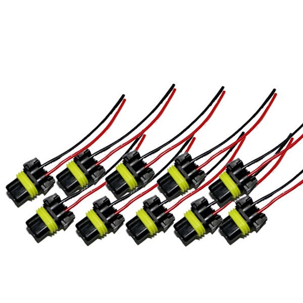 HB3 HB4 H10  xenon led halogen kontakter sockel fattning 10-pack Svart