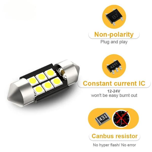 Canbus C5W 36mm Led 6000K 2-pack 350 lumen Vit