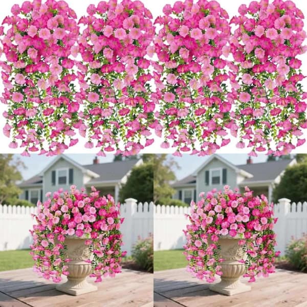 2/4 stk. UV-bestandig kunstig Pragtsnerle & Eukalyptus Hængende A1 A1