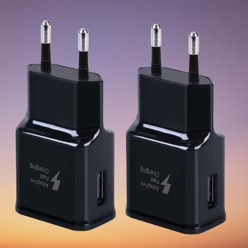 2-pak Hurtig USB-opladningsadapter til Samsung iPhone Universal Sort