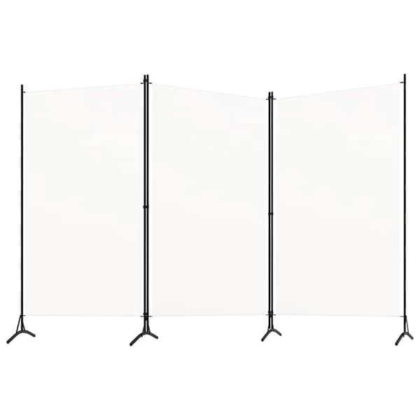 vidaXL Rumsavdelare 3 paneler vit 260x180 cm tyg vit