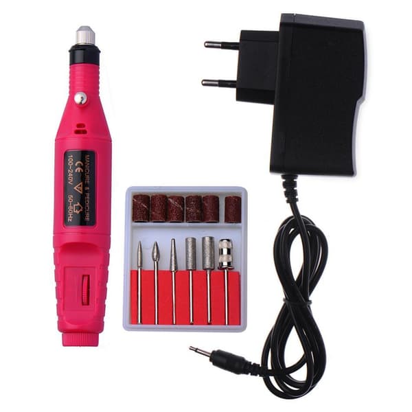 Elektrisk fil, elektrisk nagelfil, 6 bits ingår Svart black