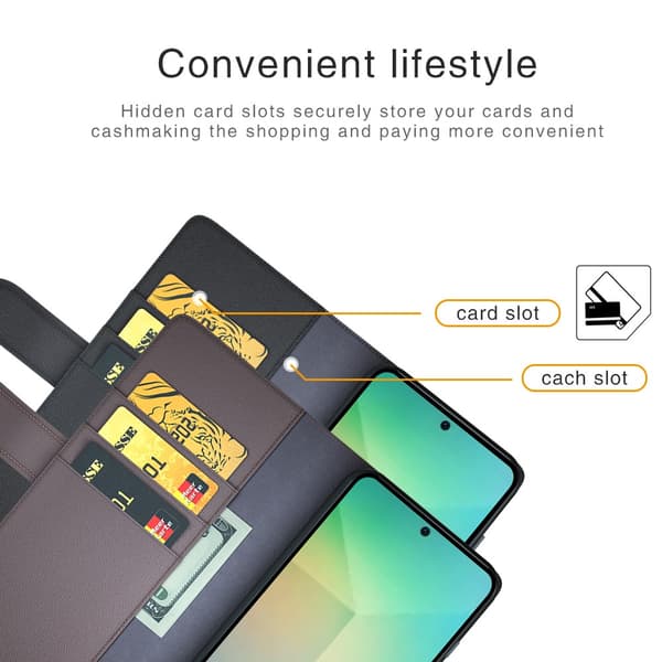 Ægte Læder Cover Samsung Galaxy S25 Sort