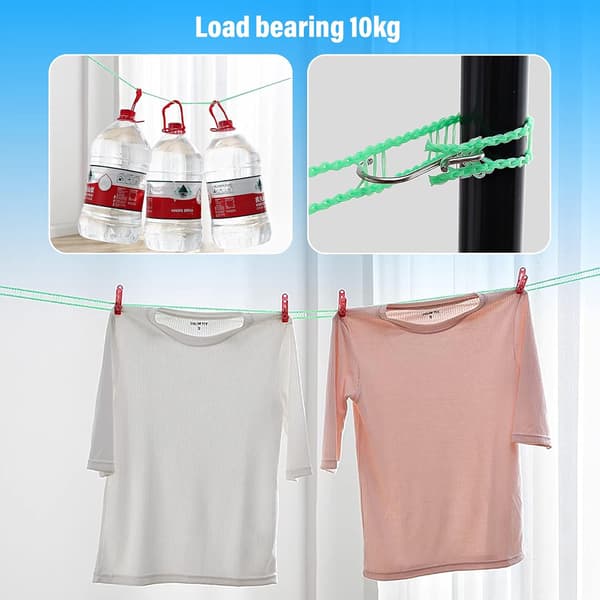 Vindtät klädstreck, 3-pack nylonklädstreck, vindtät p