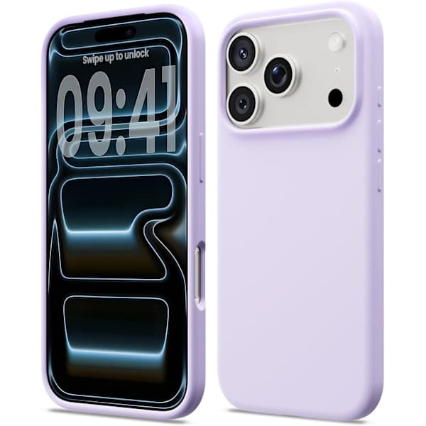Flytende silikondeksel til iPhone 17 Pro, støtsikkert mykt telefondeksel, full beskyttelse, lys grå lys grå iPhone 17 Pro Light grey