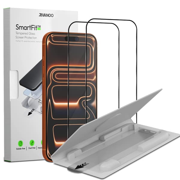 2-PACK iPhone 17 Pro Max Skärmskydd - Härdat Glas | [SmartFit Återanvändbart System] - Bubbelfritt