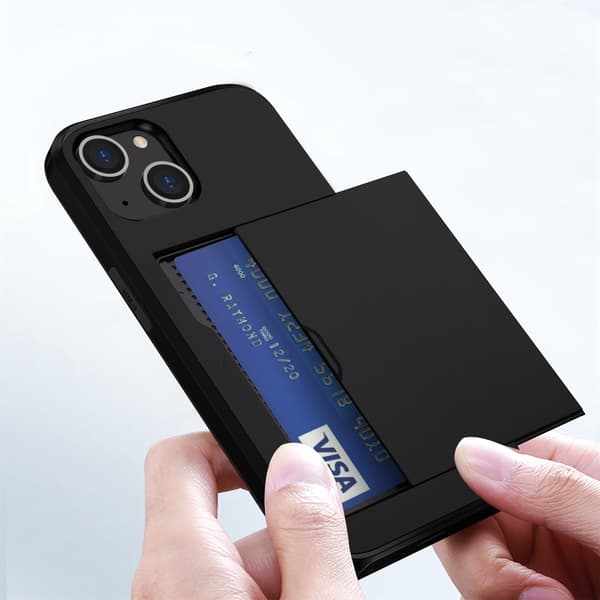SKALO iPhone 14 Armor Cover Kortholder - Sort Sort