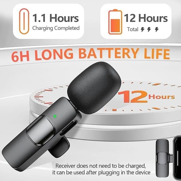 2-pak - Lavalier mikrofon til mobil - Trådløs - USB-C