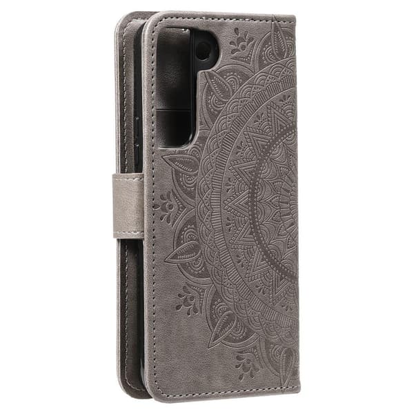 SKALO Samsung S22 Mandala Lompakkokotelo - Harmaa Harmaa
