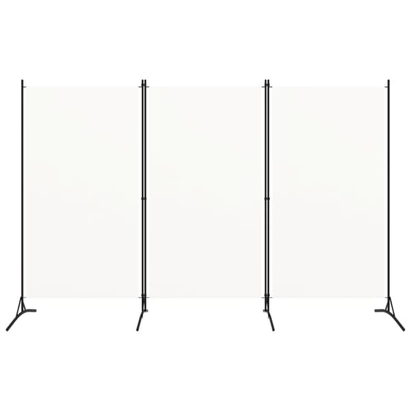 vidaXL Rumsavdelare 3 paneler vit 260x180 cm tyg vit
