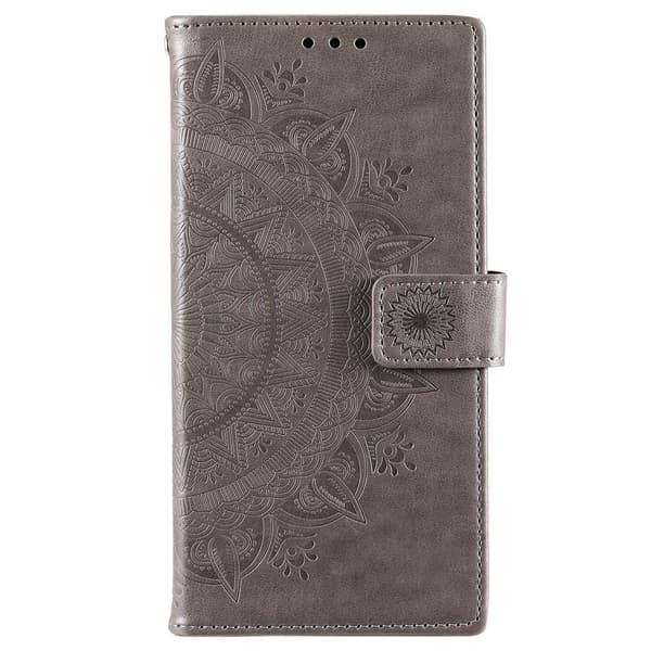 SKALO Samsung S22 Mandala Lompakkokotelo - Harmaa Harmaa