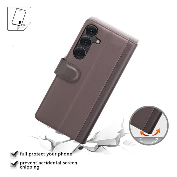 Ægte Læder Cover Samsung Galaxy S25 Sort