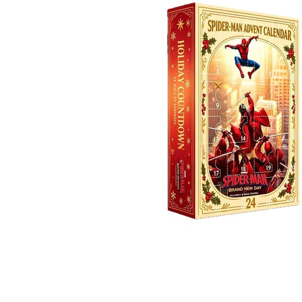 2D Spider-Man Adventskalender 2026, Akryl 24-dagars nedräkningsväggdekor