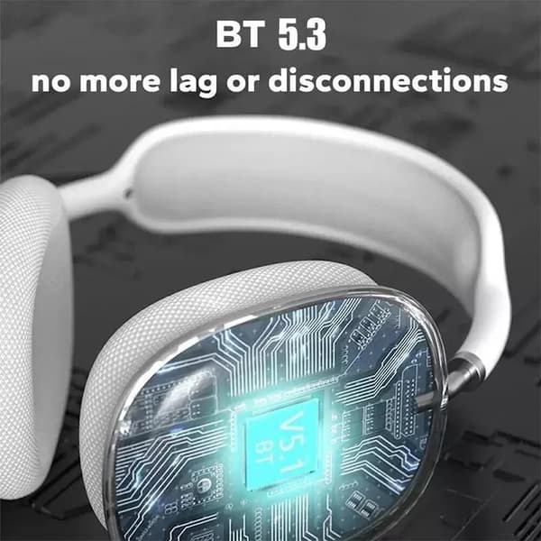 P9 Pro Max Støjreducerende hovedtelefoner – Bluetooth 5.3 Trådløs mikrofon til iPhone & iPad hvid hvid farve