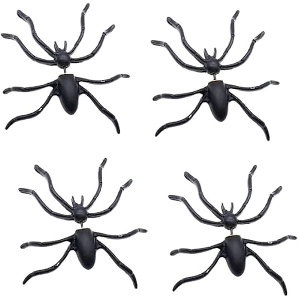 2 st Halloween spindelörhängen svart 3D genomborrade örhängen öronstift